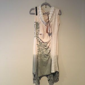 Cream and green dress